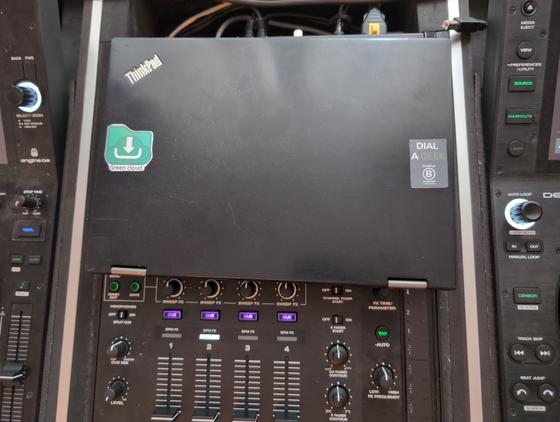 The stickers on Your brand on my DJ and LJ laptop, photographed by the seller